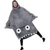 Cexiakong Pigiama da uomo lungo oversize Blanket Hoodie flanella coperta felpa calda pigiama invernale taglie grandi felpa con cappuccio peluche felpa coccolosa soffice comoda pigiama intero, O grigio
