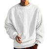 Zanisouta Felpa da uomo in pile Teddy, girocollo, a maniche lunghe, per autunno, inverno, tinta unita, per il tempo libero, soffice, per lo streetwear