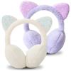 ESYFOR Paraorecchie Bambini, 2 Pezzi Scalda Orecchie Ragazze Copriorecchie Regolabili Confortevole Paillettes Peluche Morbido Paraorecchie per Le Attività All'Aperto