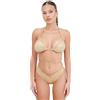 4GIVENESS Bikini da Donna Oro Triangolo con Lacci Lunghi e arricciature L