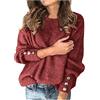 Generico Maglie Donna Elegante a Collo Alto Intrecciato Casual Lavorato a Maglia per Autunno e InvernoPullover Maglione Lavorato Maglia