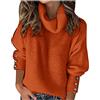 Generico Maglie Donna Elegante a Collo Alto Intrecciato Casual Lavorato a Maglia per Autunno e InvernoPullover Maglione Lavorato Maglia