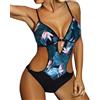 JFAN Costumi da Bagno Interi Donna Trikini Costume da Mare Spiaggia Piscina Sexy Costume da Bagno Intero Donna con Push-up Imbottitura