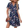 Cuptacc Vestito Estivo Donna Tasche Abito Elegante Ginocchio Stile Boho | Ajuste Holgado y Cómodo,Escote en V Profundo,Manga Corta,Tela Ligera y Transpirable,Estampado Floral de Estilo Bohemio