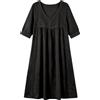 Generisch Abito a tunica da donna in stile casual bohémien, abito midi con scollo a V e tasche, comodo abito estivo in misto lino
