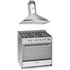 GURARI GCH E 911 X+GCH 046 IS 9 Prime 90 cm/Range Coocker / 121L / 8 funzioni/gas terra/propano + cappa aspirante 90 cm 1000 m³/h cappa da parete in acciaio inox vetro