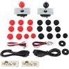 Mtlavishness Kit Fai da Te per Gioco per 2 Giocatori con USB Computer Joystick Circuito Gamepad 30 Pulsanti per Cassette in Rosso e Nero Set Completo di Costruzione per Console