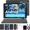 Gleeso Tablet Android 16 da 10 Pollici Tablet con Tastiera 20GB TF 1TB Android