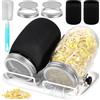 GUHAOOL Barattolo Germogliatore Set,2 1000ml Germogliatore in Vetro, 2 Coperture, 2 Supporti e 1 Vassoio,2 Manicotti Oscuranti,1 Spazzola,Kit di Barattoli per Germogliamento di Semi per Broccoli Germ