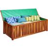 Relaxdays Cassapanca da giardino 60x115x50 cm in legno di acacia, naturale