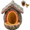 Bemonew Mangiatoia per uccelli a forma di casa sull'albero con foro in resina impermeabile per esterni giardino patio veranda 3, 9x5, 1x4, 7 pollici