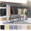 Ikodm Tenda da sole con manovella, 200 x 120 x 200 - 300 cm, grigia, per balcone, resistente ai raggi UV 50+, regolabile in altezza, impermeabile, facile da montare (GOL-8761-M1c)