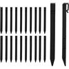 canddy 20 cornici per paesaggio, 24,6 cm, resistenti, per esterni, in plastica, per paesaggi, picchetti di ancoraggio, picchetti in plastica, picchetti di ancoraggio per bordatura (20, nero)