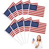 SEMINISMAR Bandiera Americana, Mini Bandiere USA per Eventi Sportivi, Festa di Strau e Feste Nazionali - 14 x 21 cm, 10 Pezzi