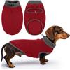KONVINIT Maglione per cani in pile antivento, maglione invernale a doppia maglia, con collo alto, viola, XS, rosso