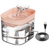 Kivivaka Fontana per animali domestici, 1,8 l, sicura fontana per animali domestici, 1,8 l, rosa