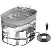 Kivivaka Fontana per animali domestici, 1,8 l, sicura fontanella per animali domestici, 1,8 l, colore grigio