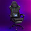 Soontrans Sedia da Gaming con Massaggio KJ433 Sedia Gaming con Poggiapiedi e Cuscino (Pelle Grigio)