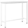 HOMCOM Tavolo da Bar in Piedi 120x40x100cm Telaio in Acciaio Bianco | Tavolo alto da cucina, piano effetto marmo bianco