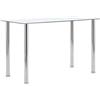 Tidyard Tavolo da Pranzo in Vetro Temperato e Acciaio Inossidabile 120x60x75 cm per Cucina Sala da Pranzo e Zona Pranzo Esterna