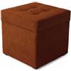 Velora Home&Living VELORA H&L Pouf Contenitore 45 x 45 cm Marrone - Pouf Imbottito in Tessuto con Vano Portaoggetti, Portata fino a 150 kg, per Soggiorno, Camera da Letto e Ingresso