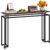 COSTWAY Tavolo Consolle 120 cm con Piano Effetto Marmo (Nero e Marrone)
