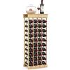 GIANTEX Scaffale Porta Bottiglie di Vino Fino a 40 Bottiglie, Cantinetta in Legno di Pino, 11 Ripiani, 47 x 28 x 113 cm, Nessuna Vernice, Nessun Odore, Colore Naturale