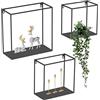 Wishesther Mensole da Muro Set di 3 cubi da parete Mensola Cubi da Parete Moderne Industrial Metallo Nere per Soggiorno, Salotto, Camera da letto, Bagno, Cucina