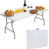 cecaro group Tavolo Pieghevole Estensibile 180 cm - Bianco | Portata 120 kg | Maniglia Integrata | Chiusura Sicura con Blocco di Sicurezza