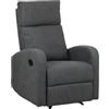 Totò Piccinni Poltrona Relax Reclinabile EUREKA, Manuale con Maniglia Laterale, Struttura in Legno, Imbottita ed Ergonomica, Ideale per Anziani e Soggiorno (Tessuto Grigio Scuro New)