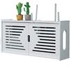 MNBVH Mensola per router da parete, bianco, scatola di immagazzinaggio per router WiFi, TV decoder scatola di immagazzinaggio da parete, router storage box, legno-plastica, facile da installare A