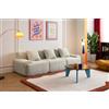 MILYsofa Divano modulare 3 posti, tessuto velluto a coste, fodere dei cuscini removibili (Beige chiaro, 3 posti)