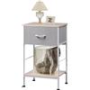 WLIVE Tavolini da Divano con Cassetti in Tessuto, Tavolino con Ripiani, Adatto a Camere da Letto e Soggiorni, Pratico Contenitore, Facile da Montare, 30x40x63cm, Grigio