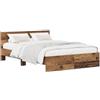 vidaXL Struttura letto con testata Legno antico 120 x 200 cm