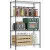 M MZG Scaffalatura Metallica Heavy Duty a 4 Ripiani, Capacità Totale 454 kg, Scaffale in Acciaio per Garage, Magazzino, Cantina, Dispensa e Ripostiglio, Nero Scuro, 35cm D×75cm W×120,7cm H