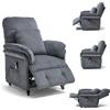 Asukale Poltrona relax elettrica con 2 motori, colore grigio scuro