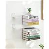 Baffect libreria sospesa, set di 4 scaffali per libri montati a foratura nascosta, organizer per libri in metallo resistente per camera da letto (bianco)