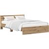 vidaXL Struttura letto con testata Rovere Artigianale 120 x 200 cm