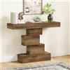 Tribesigns Tavolo consolle rustico, tavolino sottile in legno da 108 cm, dietro il divano, con base geometrica salvaspazio, tavolo per ingresso e corridoio, per soggiorno, corridoio, ingresso (rovere