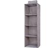 Hercaise Eushine Organizer Armadio, 10pcs Portatutto da Appendere con 4 Scomparti, Organizzatore Armadio da 27 x 27 x 80 cm, Grigio, Lavabile
