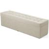 Velora Home&Living VELORA H&L Cassapanca Contenitore 45 x 160 cm Beige - Grande Panca Imbottita in Tessuto con Vano Portaoggetti, Portata fino a 300 kg, per Camera da Letto e Soggiorno
