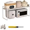 CNKHDZ 1Piece Bianco Porta piatti e porta stoviglie allungabile,35－65×27×25CM mensole cucina salvaspazio,ripiani salvaspazio cucina,organizer credenza,Facile da montare
