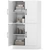 KOMFOTTEU Credenza Alta da Cucina con Ante e Ripiani Regolabili, Mobile Buffet con Dispositivo Antiribaltamento, Armadio Dispensa per Soggiorno, Ingresso, Bagno, 60 x 30 x 110 cm (L x P x A) (Bianco)