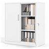 GIANTEX Armadio Metallico con 2 Porte Chiudibili a Chiave (Bianco) | Armadio Metallico con 2 Porte Chiudibili a Chiave, Armadio da Cucina in Metallo con Ripiani Regolabili