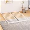 VERFARM Telaio letto king size basso 8 cm, letto in metallo 150 x 200 cm, telaio letto king size 5 gambe in metallo robusto con supporto a doghe in acciaio, senza rete necessaria, montaggio facile