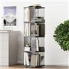 ELPHECO Libreria girevole, piccola libreria angolare per piccoli spazi, libreria a 360 display, 4 ripiani, in plastica stretta, organizer per libri per soggiorno (nero trasparente, rettangolare)