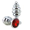 BONDAGERIE® Plug anale spirale diamante rosso, sexishop buttplug per lui e lei, sacchetto incluso, Taglia Taglia: M