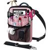 Sumsoctober Borsa portautensili con porta nastro, organizer per finestra ID (rosa)