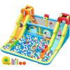 SportBob Castello Gonfiabile Grande con Acquatico Scivolo per Bambini, 452x416x210cm | con Piscina, 4 Cannoni Spruzzatori d'acqua, 2 Pareti Arrampicata, Trampolino, Canestro da Basket per Interno Giardino Esterno