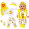 Xerteam Vestiti da bambola per 18 pollici, con cappello, calze, pantaloni a maniche lunghe e gilet, piccola anatra bambole, vestiti per bambini e ragazze, per 35-45 cm, neonato, bambole e ragazze di